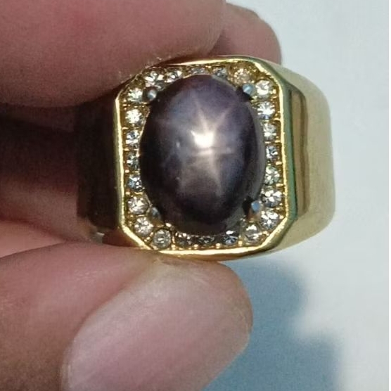 Natural Pink Purplish  Ruby Star Corondum Memo GLI