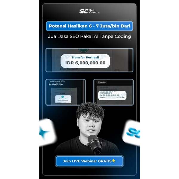 SEO CREATOR - Hasilin Income 6-7 Juta dari Freelance SEO pakai AI + FREE BONUS COURSE EKSLUSIF 2026