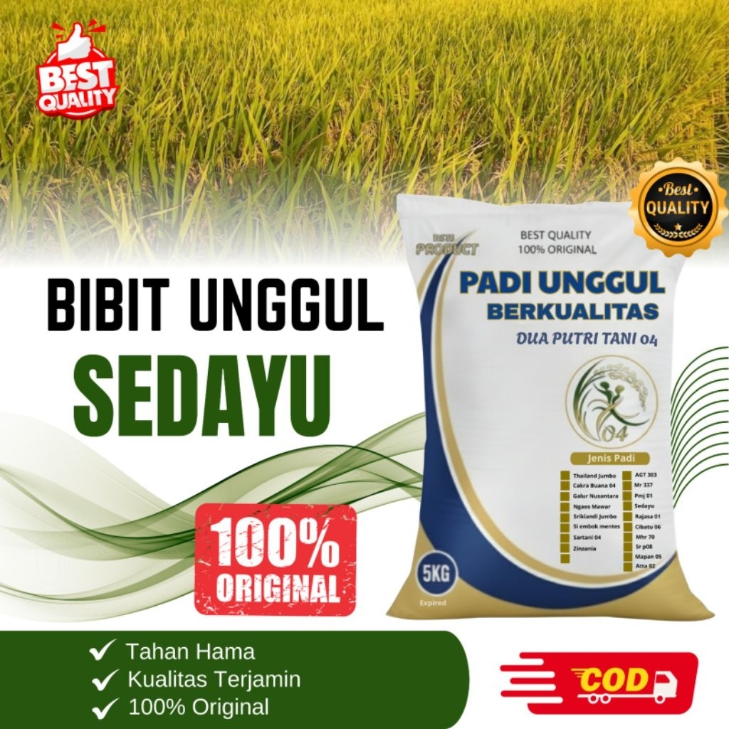 BIBIT PADI SEDAYU kemasan 5kg