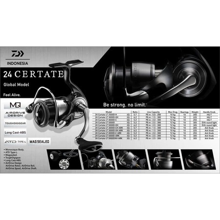 REEL DAIWA CERTATE 2024 SPINNING LT - 2000/2500/3000/4000/5000 - GLOBAL/JDM - ORIGINAL