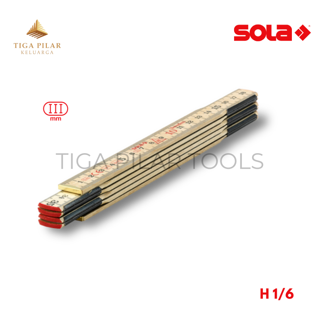 Sola Meteran Lipat H 1/6 - Meteran Lipat Kayu