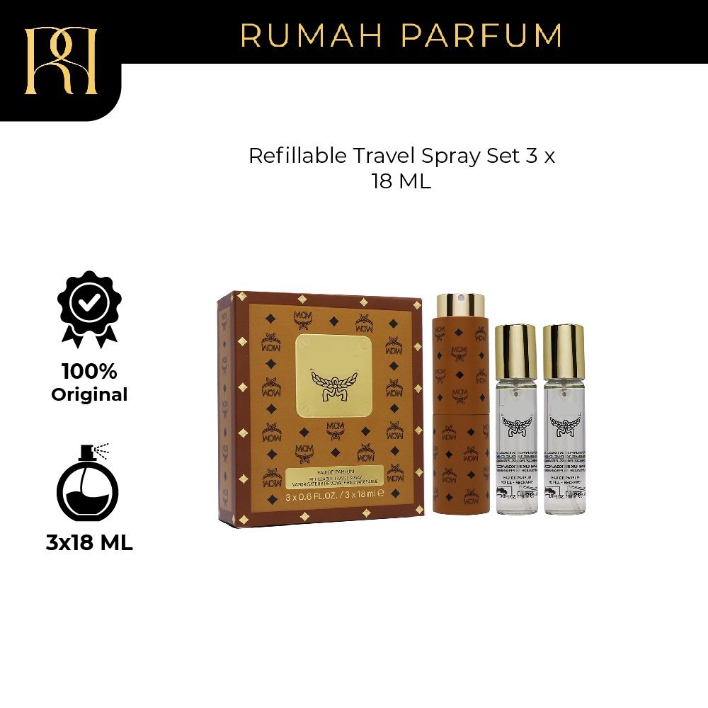 Parfum Pria Wanita MCM MCM Refillable Travel Spray Set EDP (3 x 18 mL) Perfume Tahan Lama Wangi