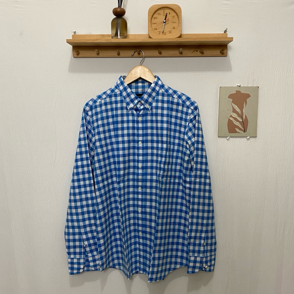 kemeja panjang pria Massimo Dutti Original size L kotak kotak