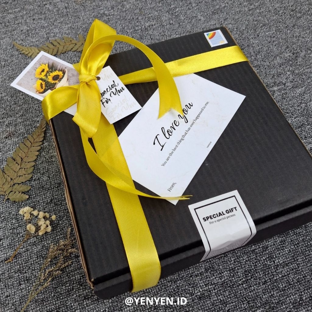 Box Hampers Gift Box Kotak Kado Ulang Tahun Kardus Hitam Aestetik Packing Dus Box Premium