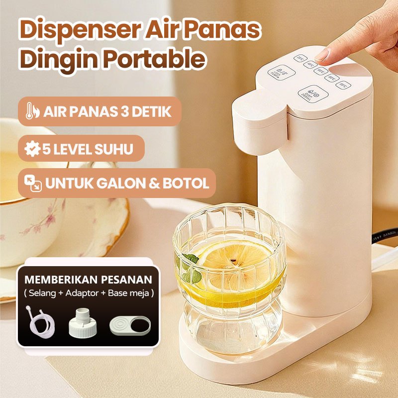 [COD]3 Detik Panas Dispenser Air Panas & Dingin Portabel 5 Level Suhu pompa air galon elektrik
