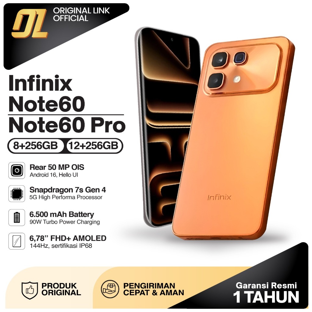 Infinix Note 60 Pro 5G 8/256 12/256 GB RAM 8GB 12GB 256GB Premium Metal Design Note60 Smartphone Ori