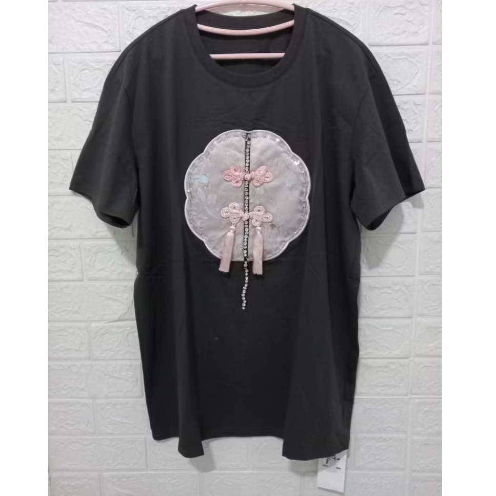 Kaos Imlek Oversize Abu Tua Bordir (Ada Rijek Pabrik)