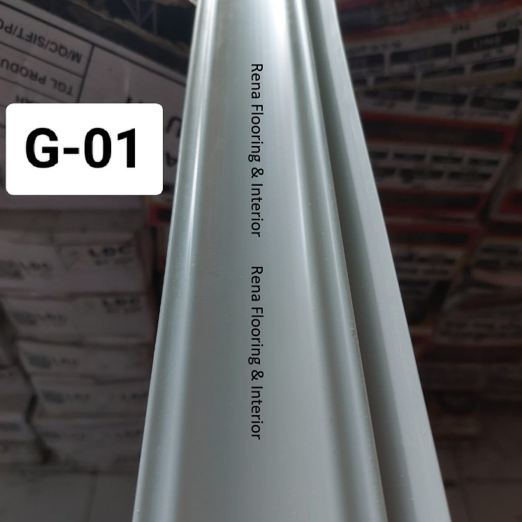 Lis dinding PVC (Lis sudut, Lis profil PVC) ukuran panjang 4 mtr x Lebar 6cm tersedia beragam warna 