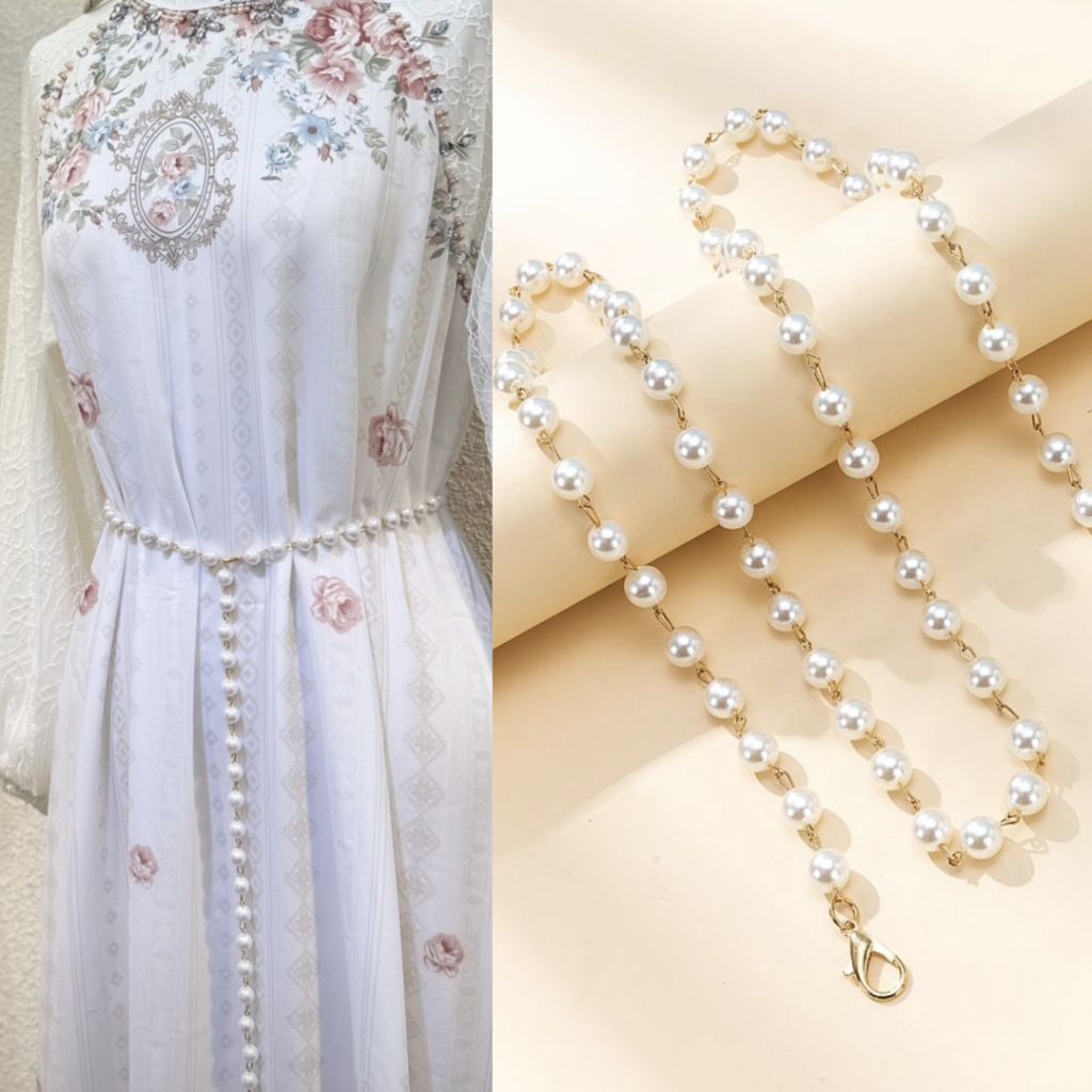 Ikat pinggang mutiara Sabuk mutiara belt dres mutiara