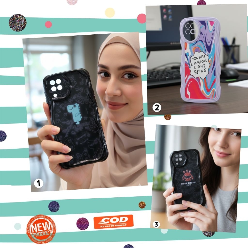 (01) FANCY STYLE CASE FOR SAMSUNG A12 / SAMSUNG M12 - CASE GELOMBANG / WAVE CASE SERIES