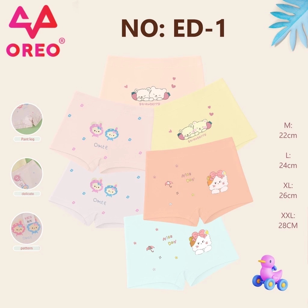Celana Dalam Boxer Anak Perempuan / CD anak cewek Katun Premium OREO (3794-800)