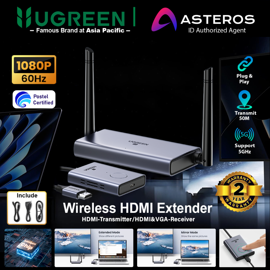 UGREEN Wireless HDMI Video Transmitter Receiver Extender Display Tv 5M