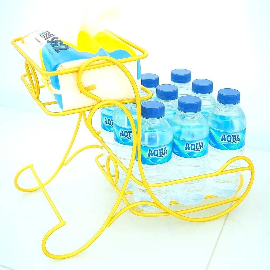 RAK AQUA BOTOL MINUMAN  DAN TISU MINIMALIS