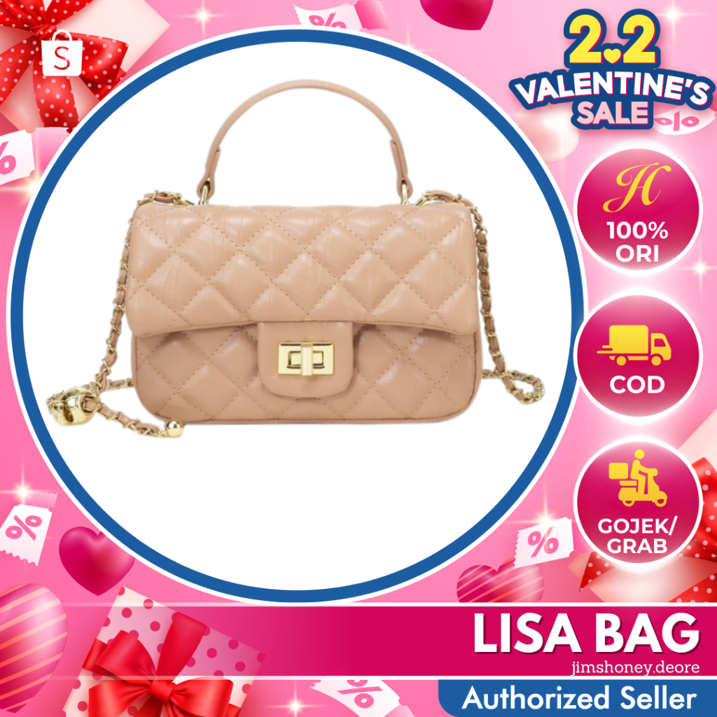 Jims Honey LISA BAG Tas Selempang Wanita Slingbag Cewek Jimshoney Jh  Trendy Elegan Tali Rantai