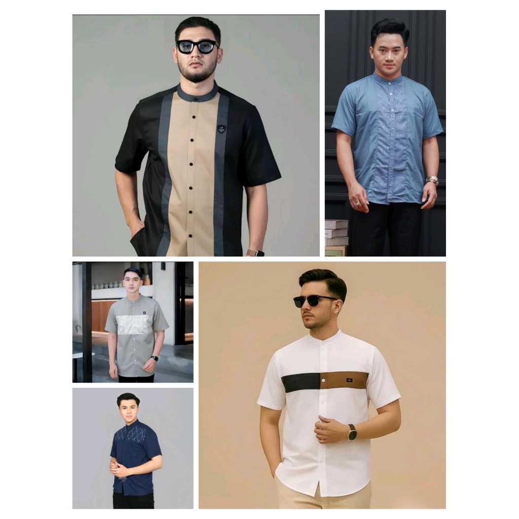 BAJU KOKO LENGAN PENDEK BAJU TAQWA BORDIR MURAH MERIAH M L XL BAHAN ADEM LEMBUT BAJU MUSLIM DEWASA K