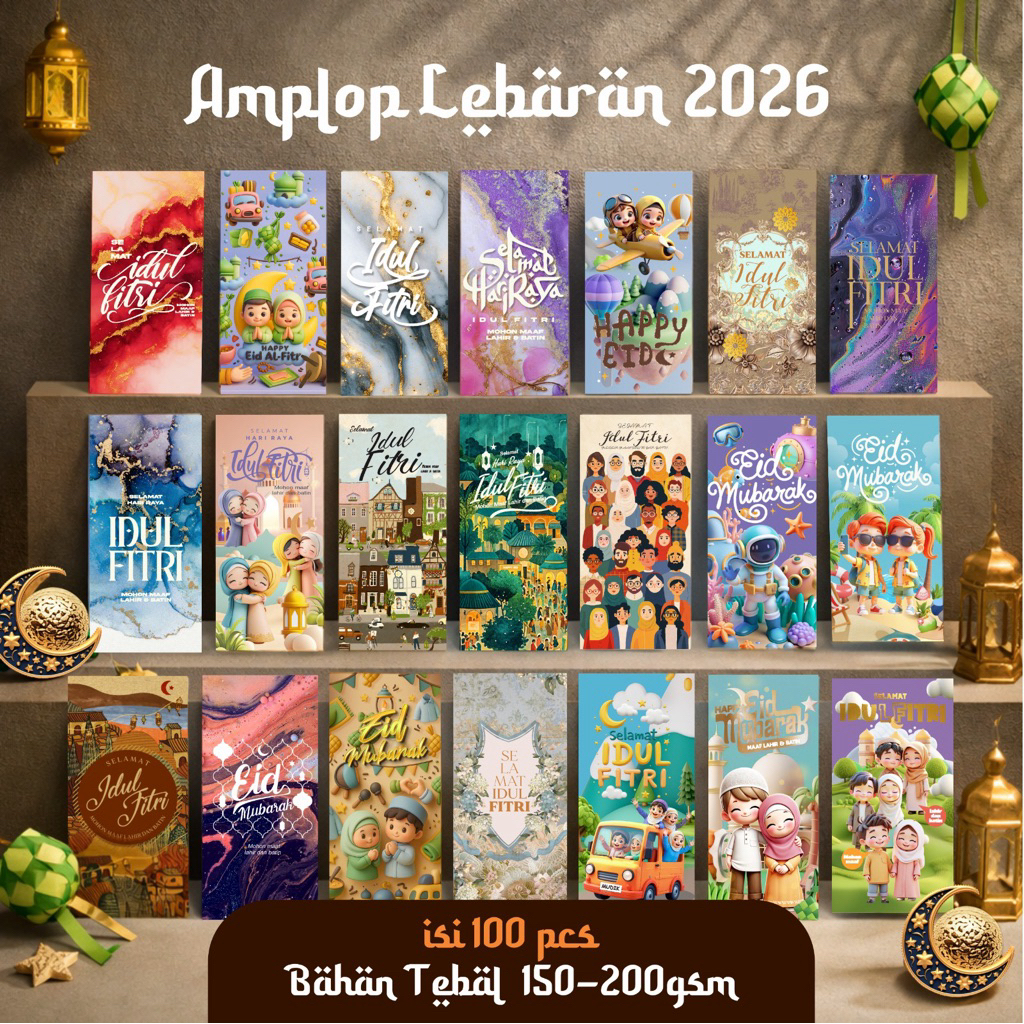 Amplop Lebaran Premium | ISI 4 DESAIN (SESUAI TEMA) | TEMA ABSTRAK
