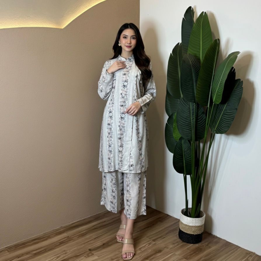 Atira OneSet Long Tunik Celana Kulot Rayon Viscose