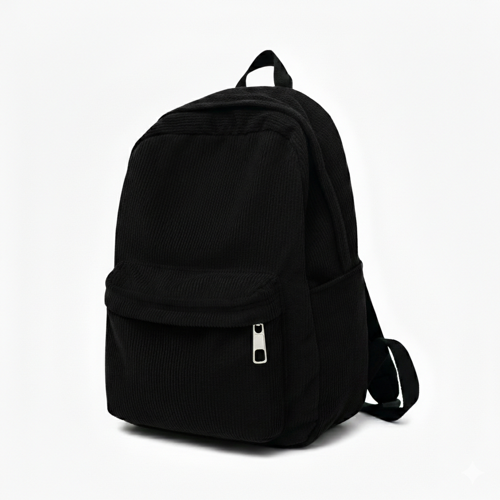 Tas Ransel Corduroy Polos Tas Sekolah Kuliah Kerja Anti Air Cewek Cowo