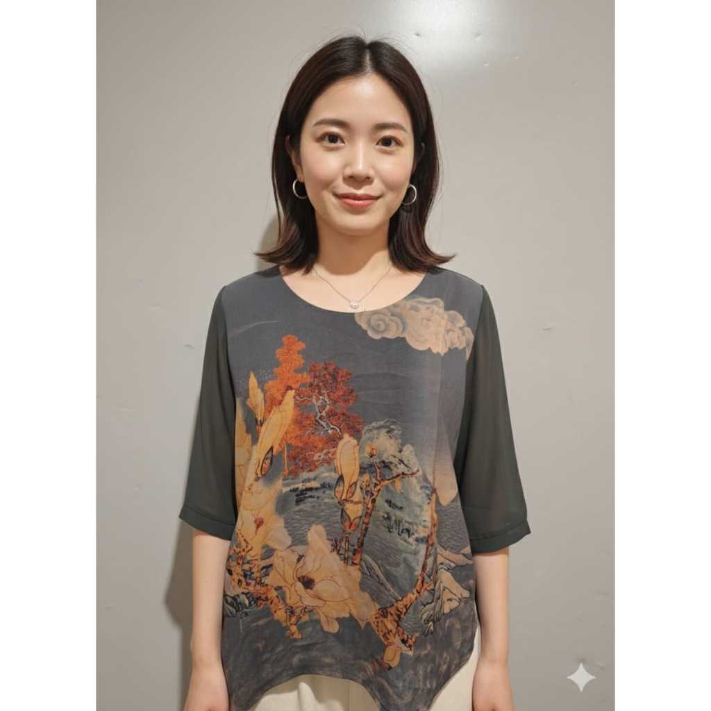 Blouse/Baju Atasan Wanita size XL warna Abu-abu Preloved 41