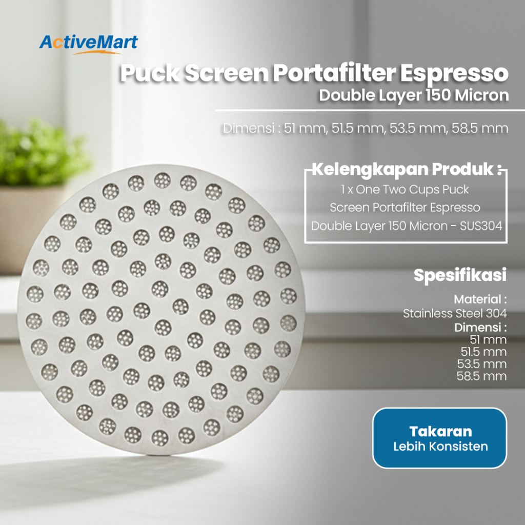 Puck Screen Portafilter Espresso Double Layer 150 Micron