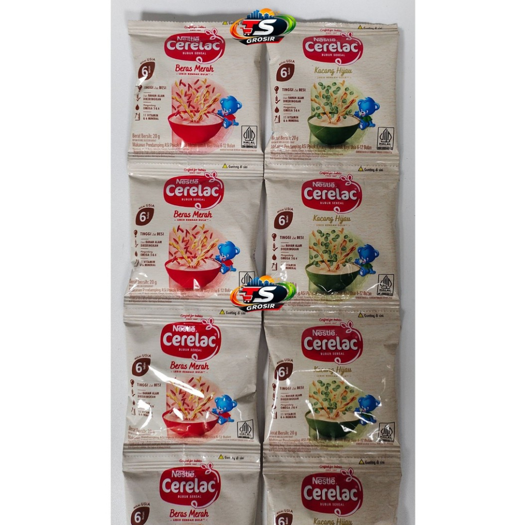 Nestle Cerelac Beras Merah & Kacang Hijau / Bubur Sereal Bayi & Anak-anak. Nestle Cerelac Saset. Nes