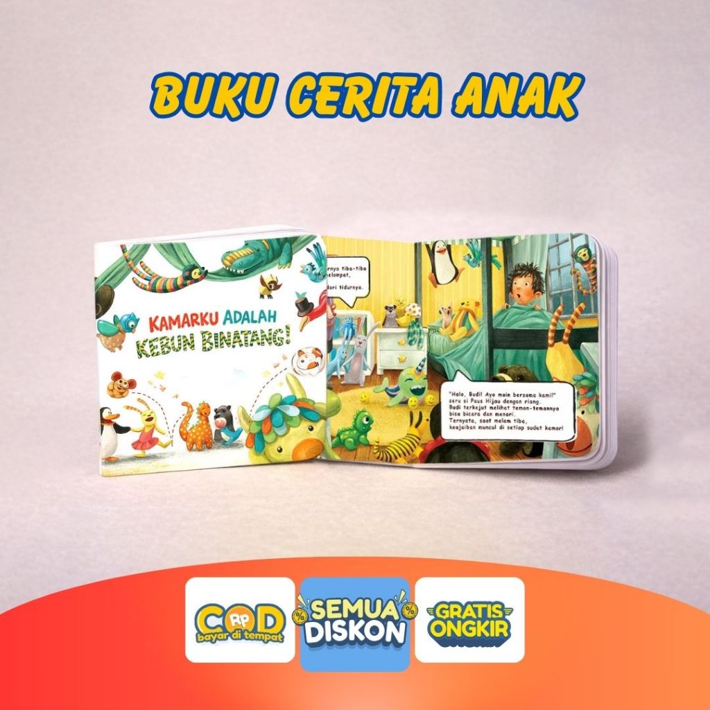Buku Cerita Anak – Kamarku Adalah Kebun Binatang | Buku Cerita Bergambar Edukatif Anak 1–6 Tahun