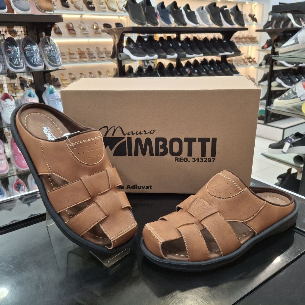 MAURO IMBOTTI Sandal Slop Casual Pria | BMA 004 | Camel