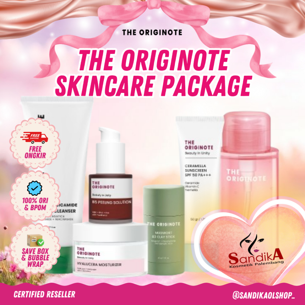 The Originote Paket Skincare Face Wash Toner Serum Moisturizer Sunscreen