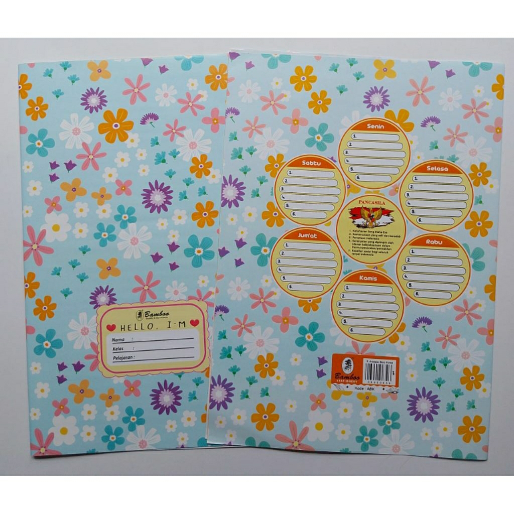 SAMPUL BUKU TULIS UKURAN BOXY MOTIF KOREA BIRU ISI 20 LEMBAR