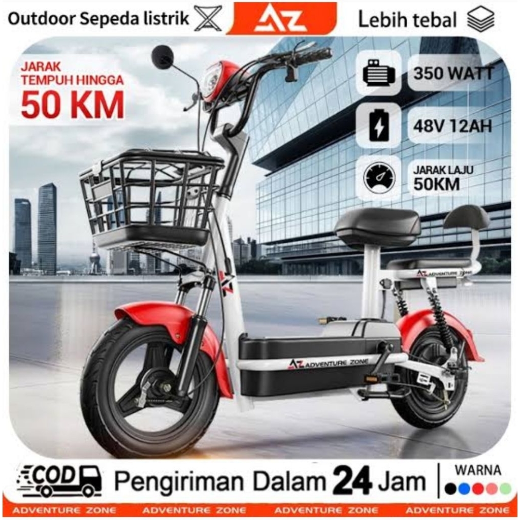 (BATAM) Sepeda Listrik Dewasa Sepeda Listrik Anak Adventure Zone 50km Garansi