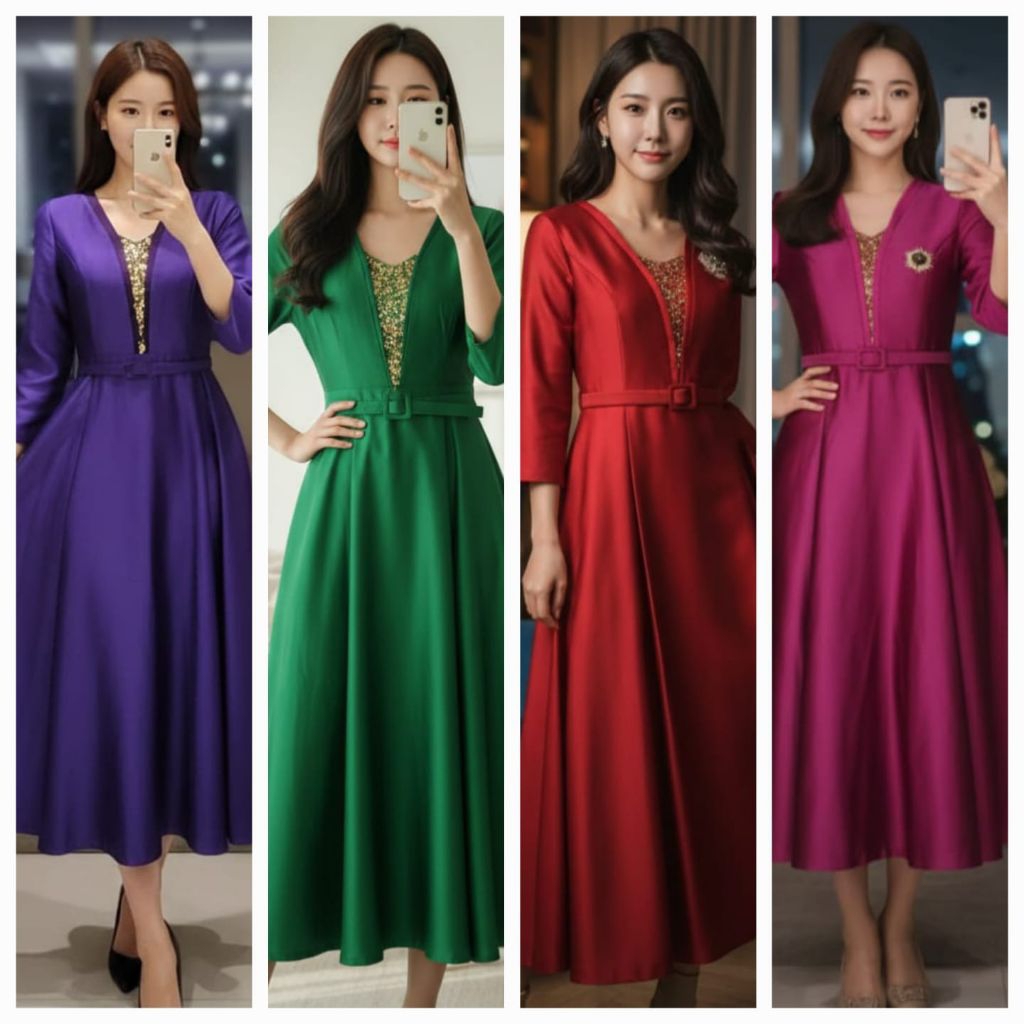 Dress Pesta Luxury 7820/Dress Wanita Premium