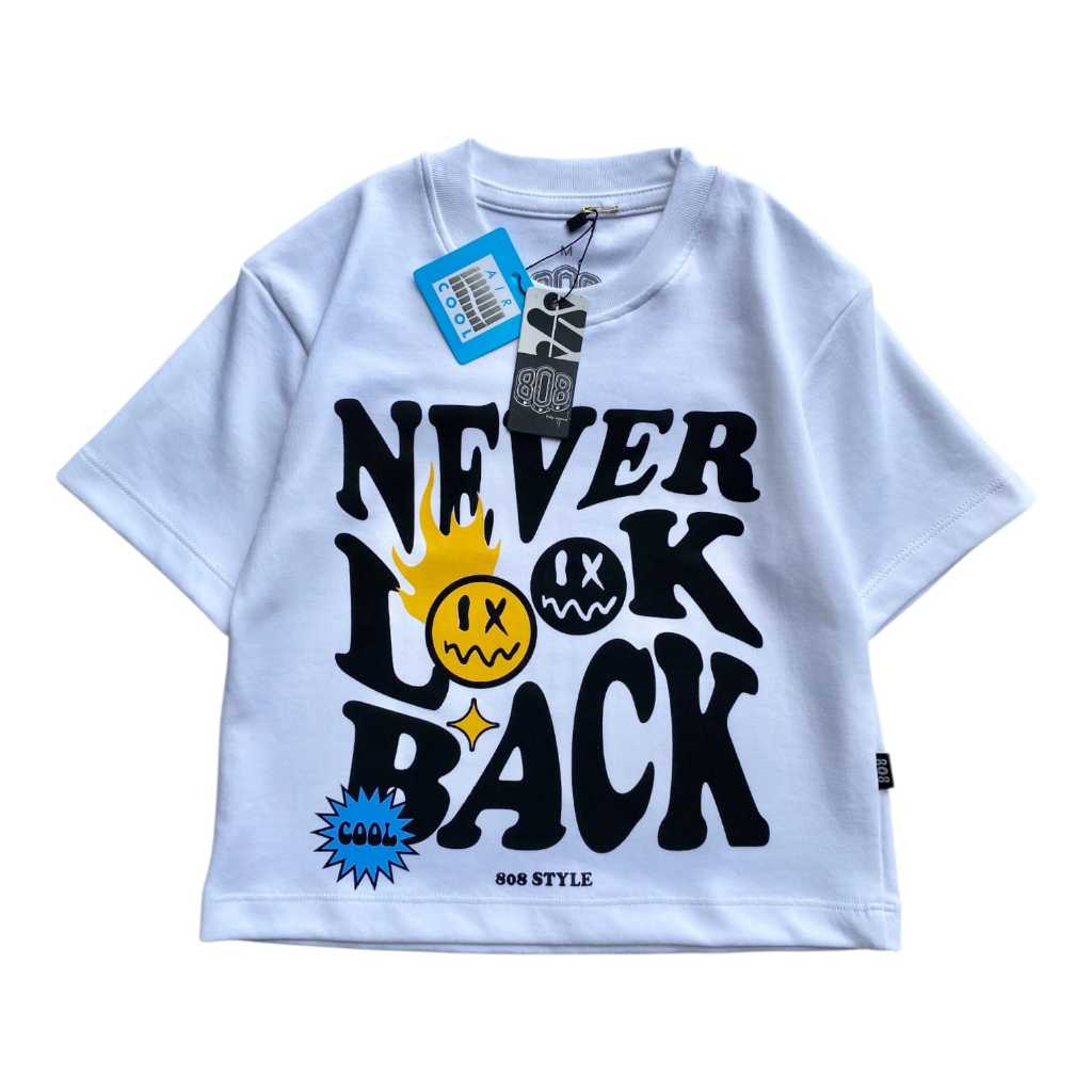 Skoot & Kids Kaos Oversize Anak NEVERLOOK PUTIH Unisex Bahan AIRSm /AIRcool Uniqlo (Danbowl) Usia 2t