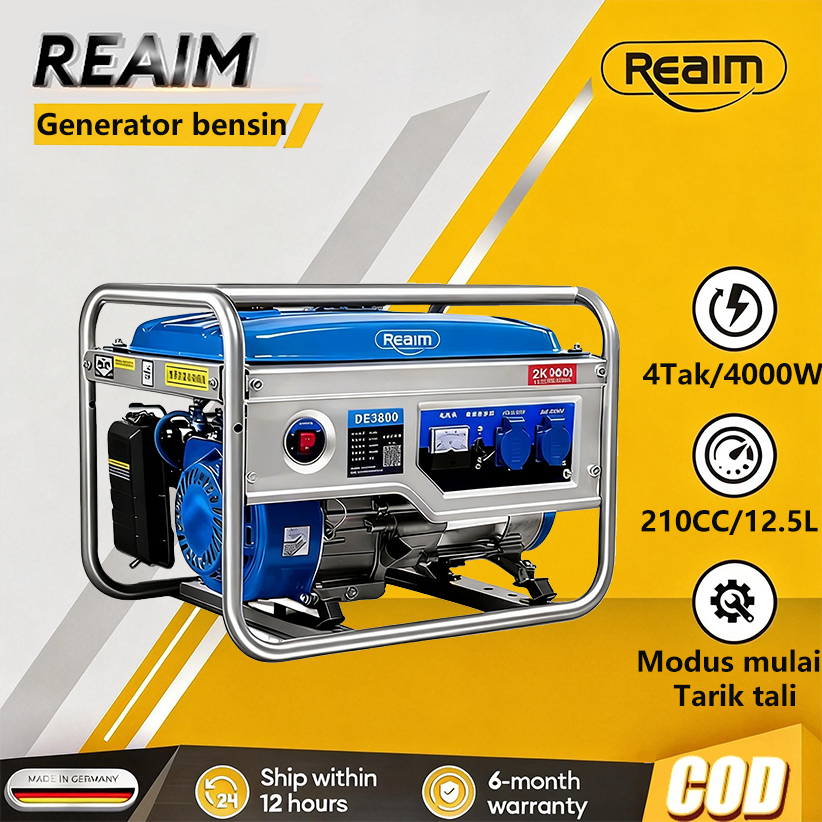 Reaim Mesin Genset Power Pembangkit Listrik AVR 4000 Watt 210CC Genset Portable Genset