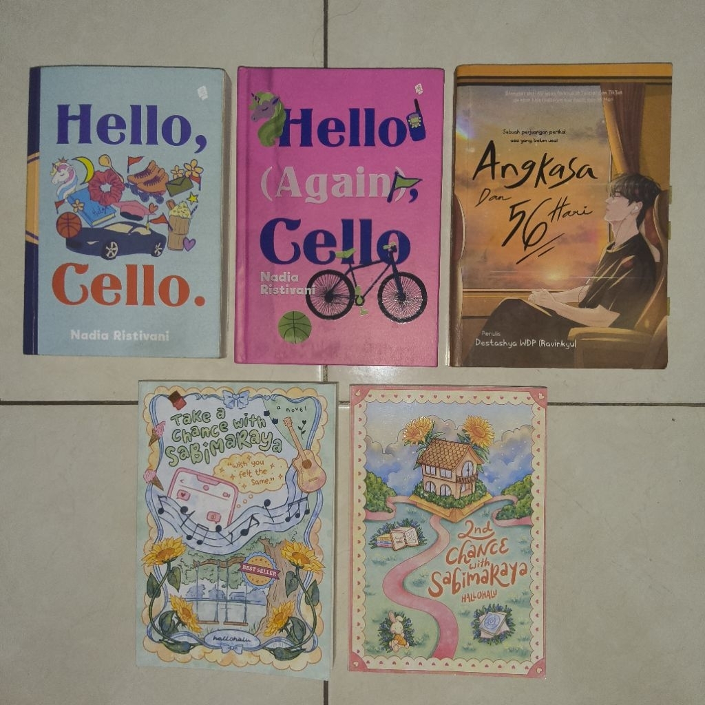 preloved novel hello cello, hello (again) cello, take a chance with sabimaraya, 2nd chance with sabi