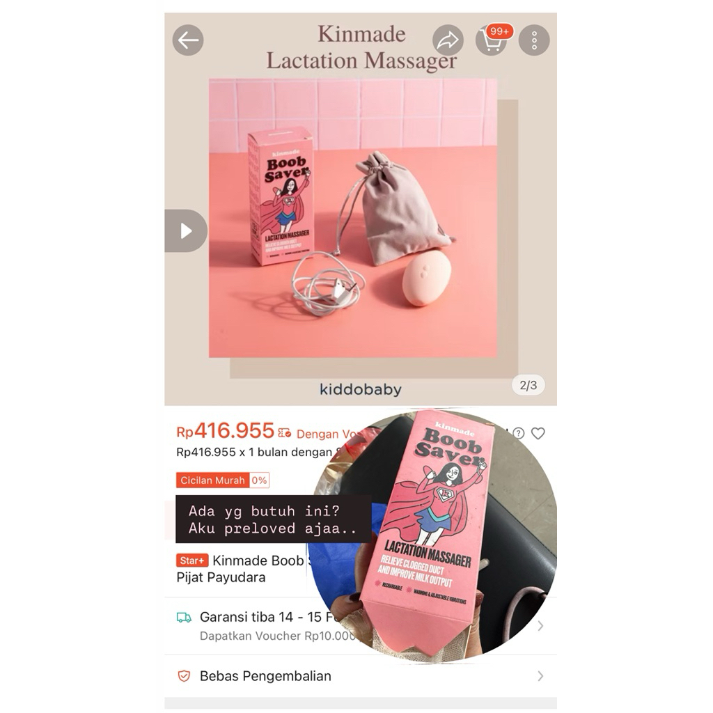 PRELOVED | kindmade boob saver 2in1 Lactation massager |alat pijat payudara