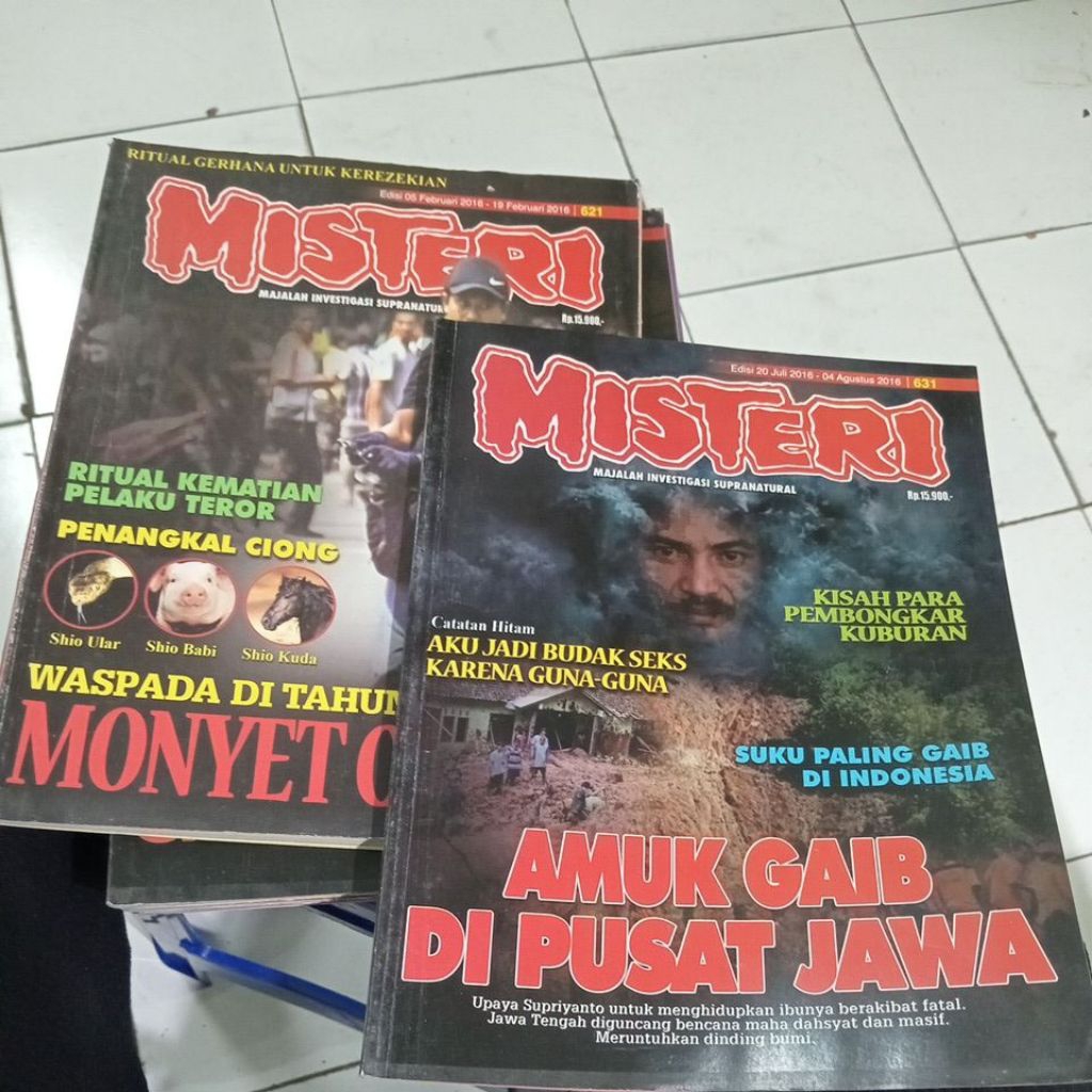 2 MAJALAH MISTERI 2016 BUKU BEKAS