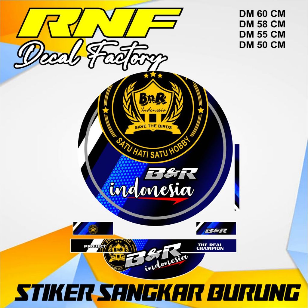 Stiker sangkar burung murai,Decal stiker sangkar murai Replika BNR Bisa COD