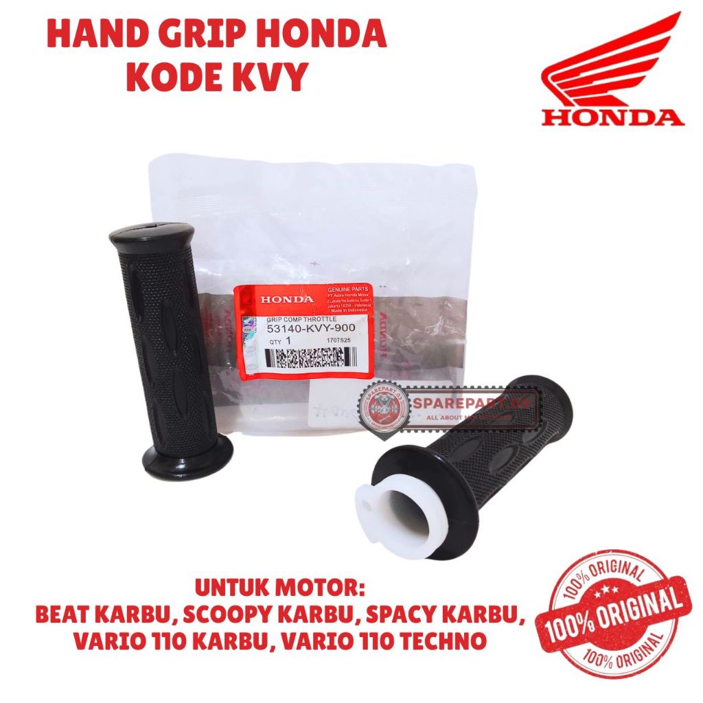 HAND GRIP ORIGINAL HONDA KODE KVY, BEAT KARBU, SCOOPY KARBU, SPACY KARBU, VARIO 110 KARBU, VARIO 110