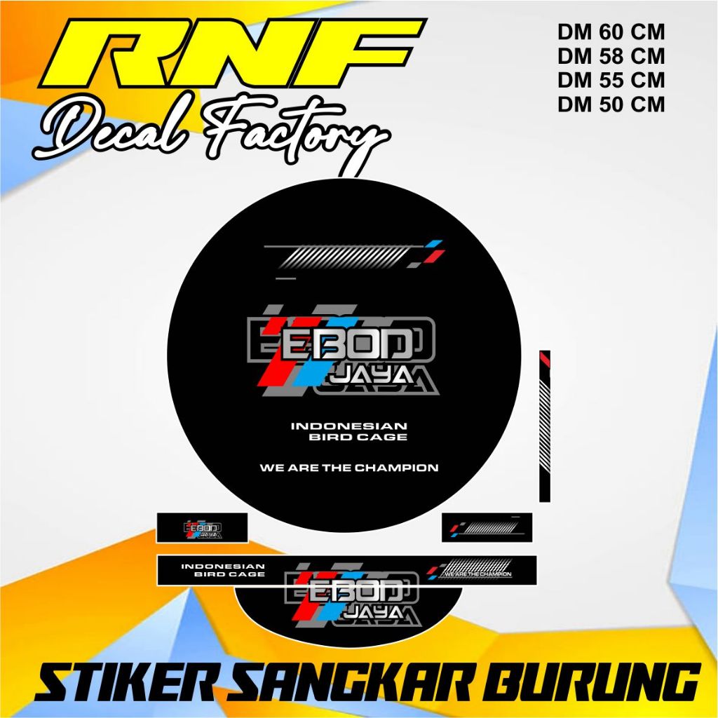 Decal Stiker sangkar burung murai Replika Ebod Jaya