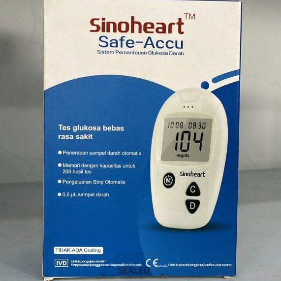 Gula Darah Sinocare Safe-Accu Alat Tes Gula Darah Instant Alat Cek Gula