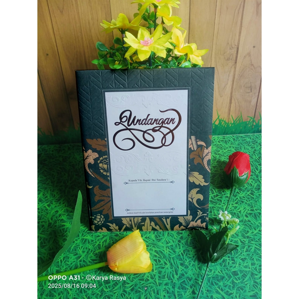 (Bisa Order 15 pcs) Undangan Pernikahan Hard Cover VIP Tebal Mewah Elegan Hitam