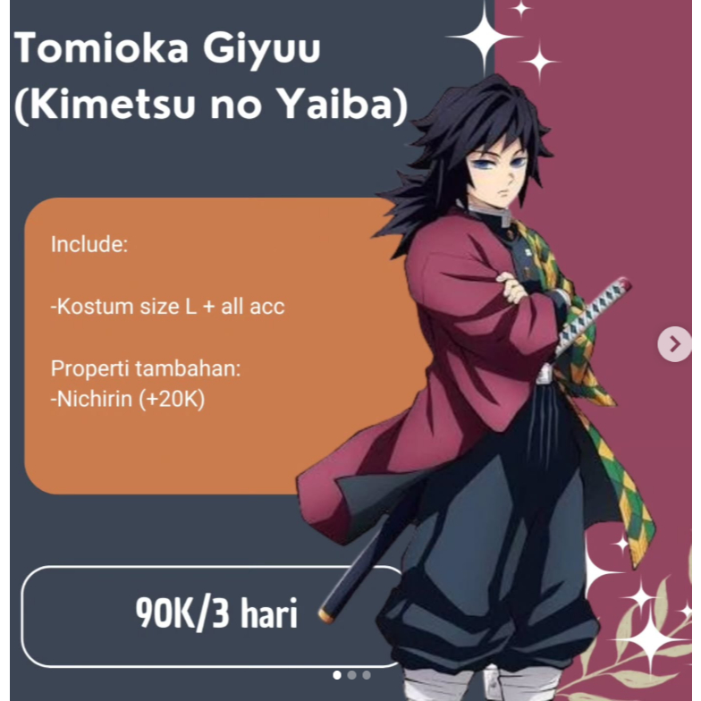 Rental Cosplay Tomioka Giyuu Kimetsu no Yaiba HazukiRen Rentcos