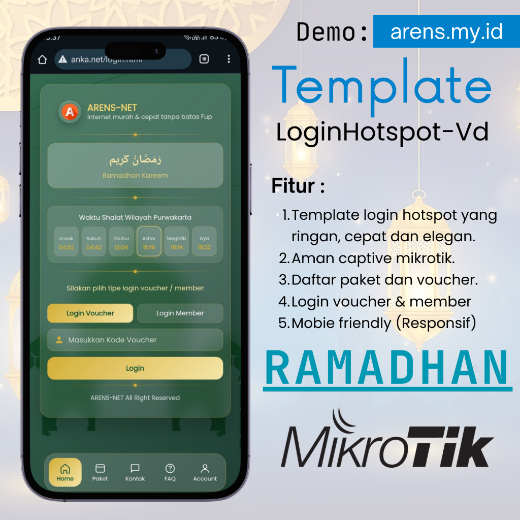 Template Login Page Mikrotik Hotspot Tema Ramadhan Khusus Bulan Puasa | Login Hotspot-Vd