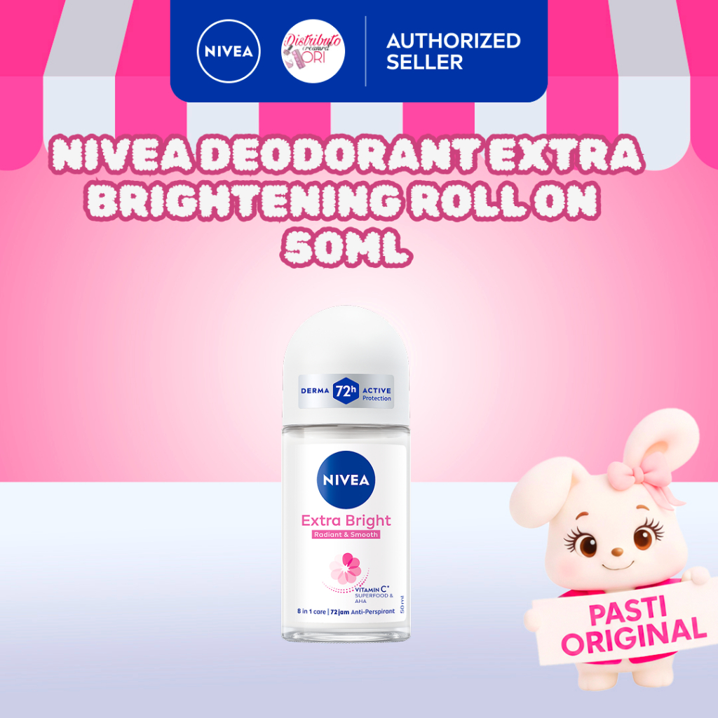 NIVEA Personal Care Deodorant Extra Whitening / BRIGHTENING Roll On - 50 ml | bpom | original