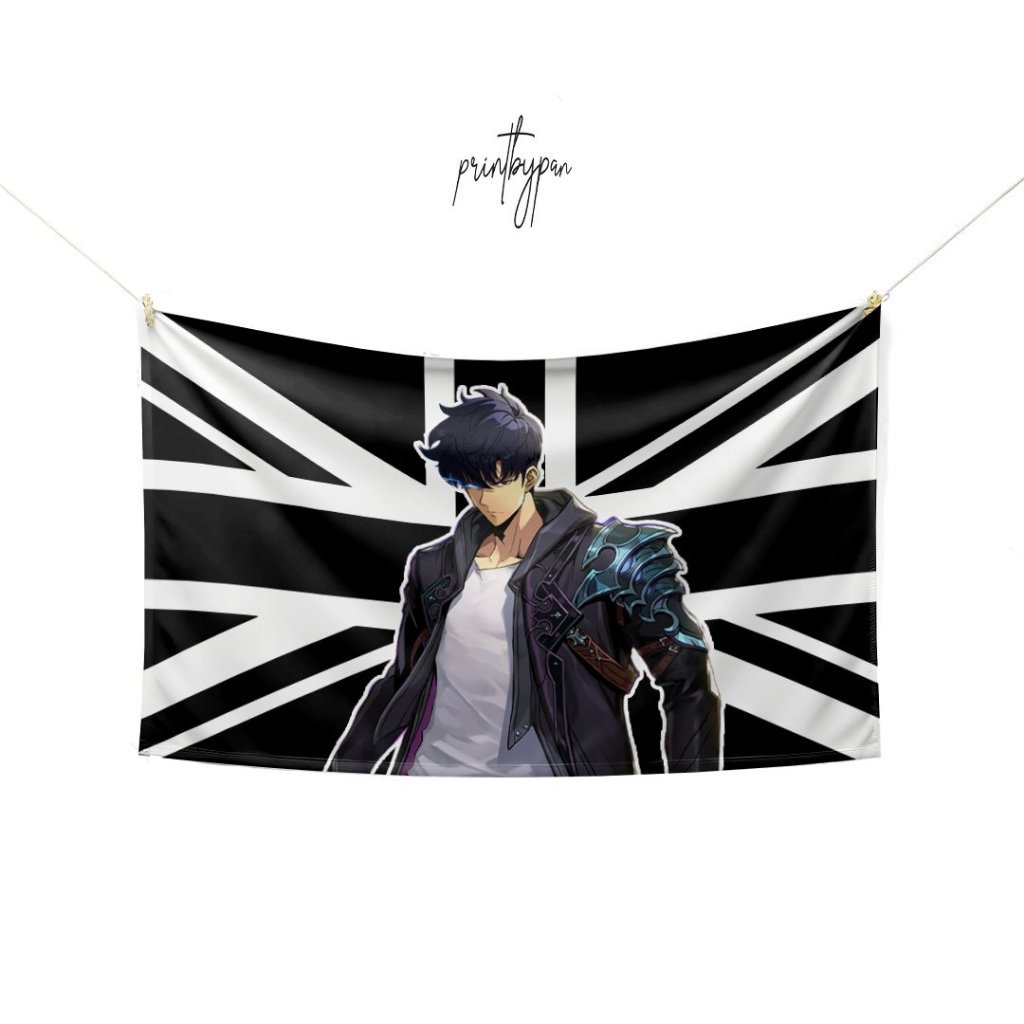 Bendera Custom Photo Inggris United Kingdom UK Black and White | Flag K-Pop Anime Bebas Request Post