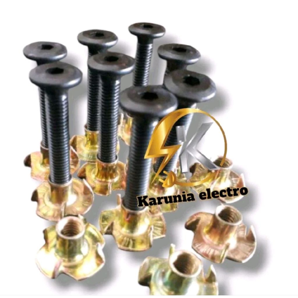 20 pasang baut cakar + mur cakar / baut spiker 3.5cm 4cm 6cm