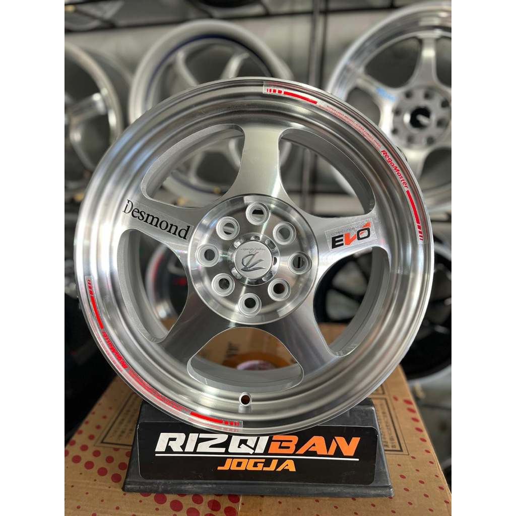 velg evo regamaster r15 full polish lebar 6,5 kondisi baru