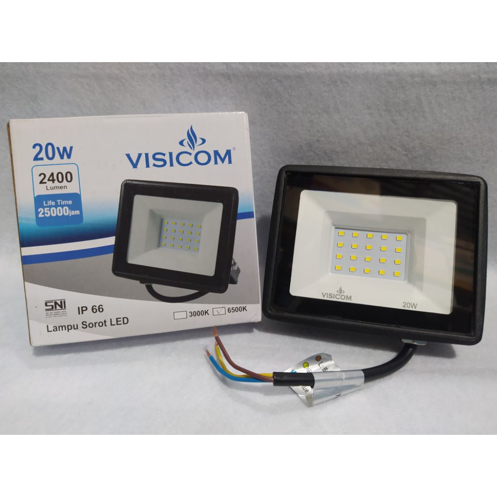 lampu sorot VISICOM 20 watt FLOOD LIGHT cahaya putih