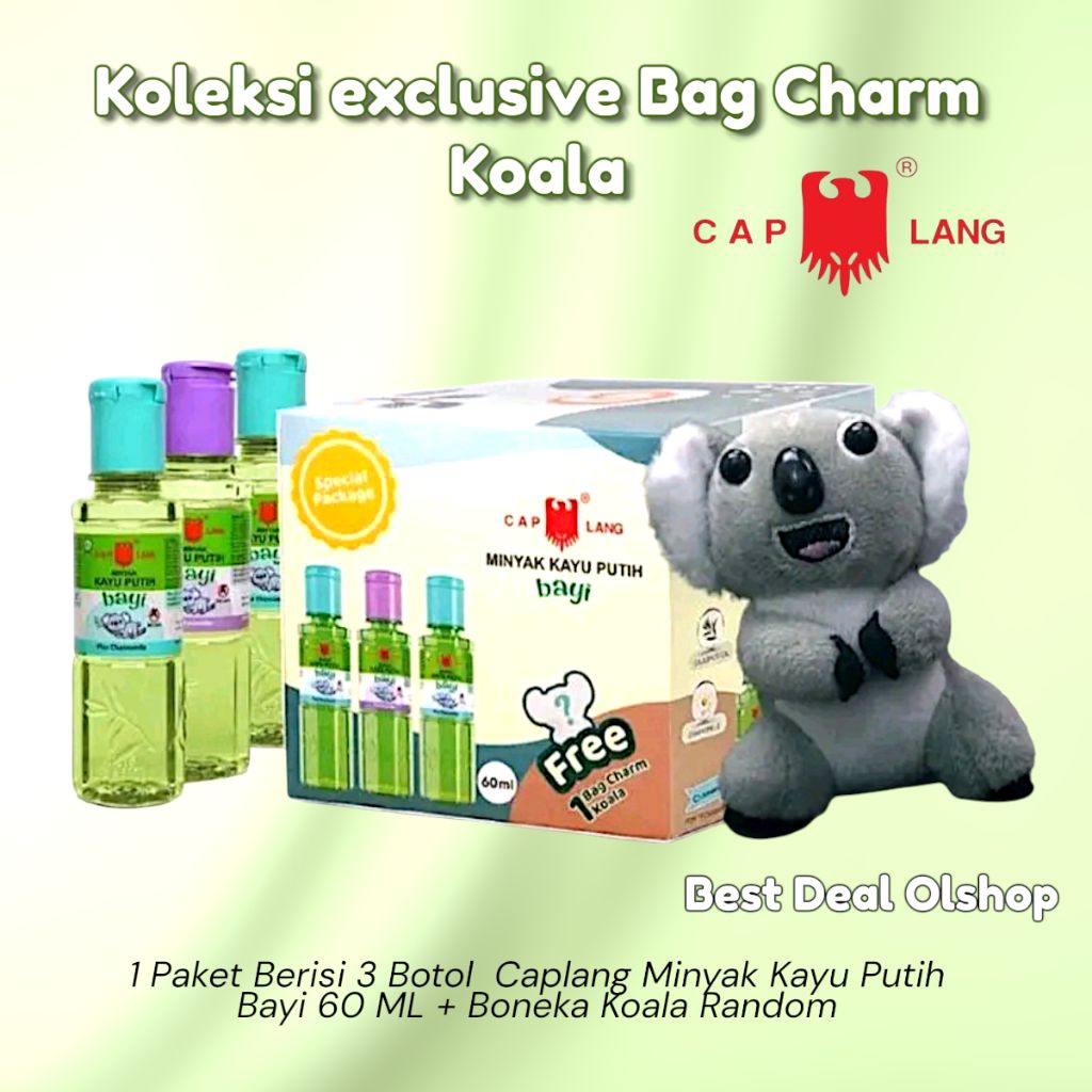 Paket Nifas/Kado Bayi  Caplang Minyak Kayu Putih Bayi 3 Botol 60 ML Bonus Boneka Koala Random