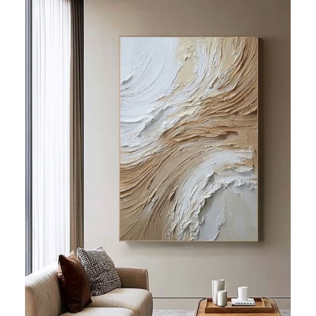 lukisan hiasan dinding aestetic minimalis modern dekorasi ruangan tamu kamar rumah apartemen hotel